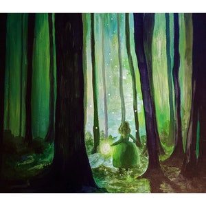 Forest Girl Karten/Pack mit 10 Klapp-Grußkarten (weiße Umschläge) Cottage Core Fantasy-Grußkarten | Cottage Kern | Goblinkern