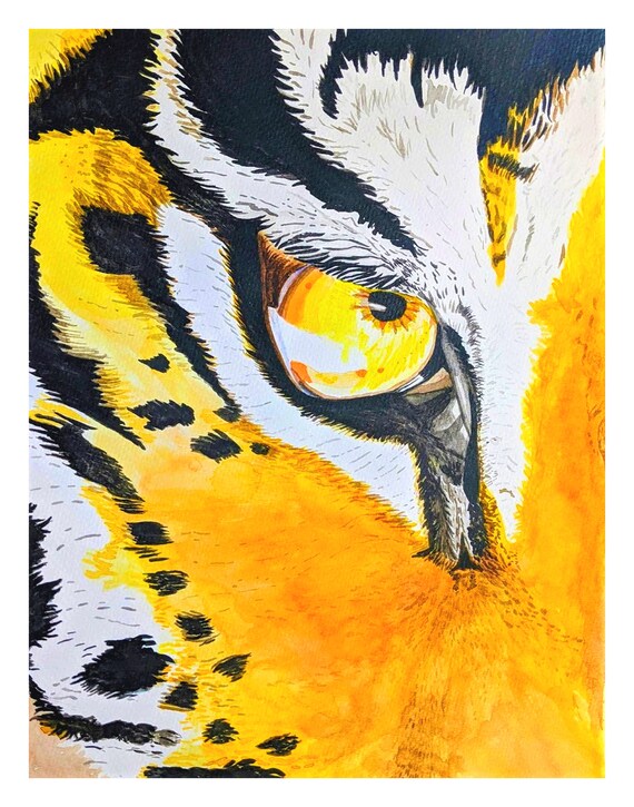 Watercolor Tiger Print | Tiger Eye Paining | Modern Art Print | Tiger Fine  Art Print | Tiger Eye Art Print | Watercolor Tiger Eye Print