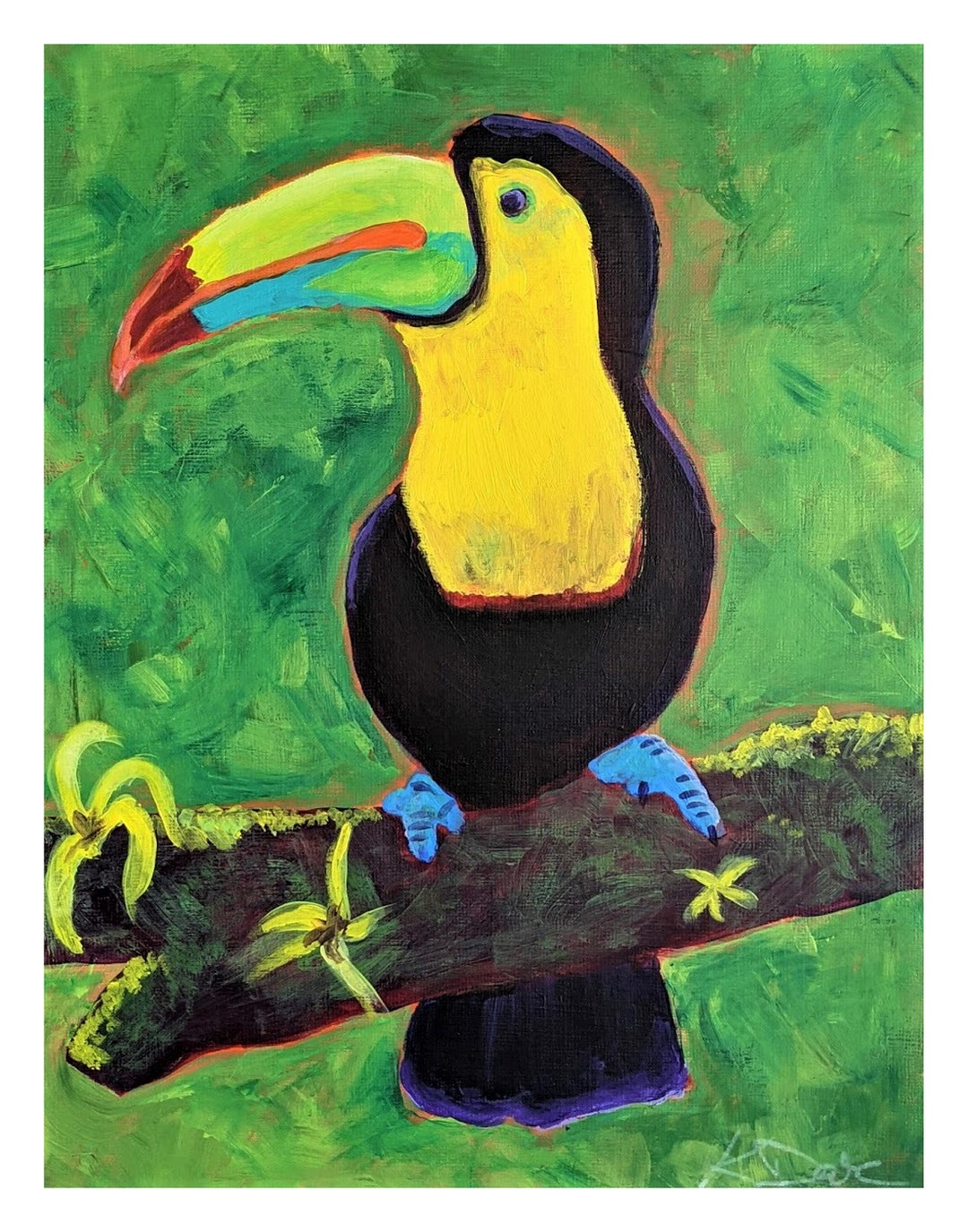 Acrylic Toucan Art Print Toucan Fine Art Print Bird Lover Art Print