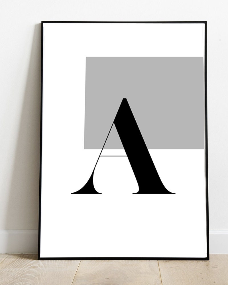 Printable Wall Art. Custom Text Print. Initial Wall Art. Etsy