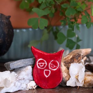 Handmade Stoneware Owl Brooch, Ceramic Owl, Multiple Colors Handcrafted Accessory, Lapel Pin