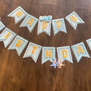 Bluey 4 Birthday Banner Personalized Party Backdrop Decoration –  Ediblecakeimage