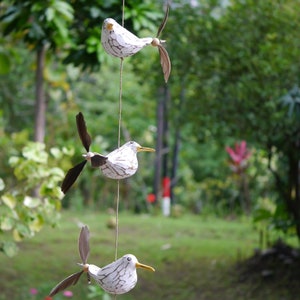 Wind chimes seagull 3 pieces as a maritime decoration, balcony decoration or as garden decoration