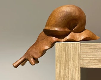 Hand carved beautiful decorative wooden snail animal figure. Ideal as a decorative edge stool in your favorite place