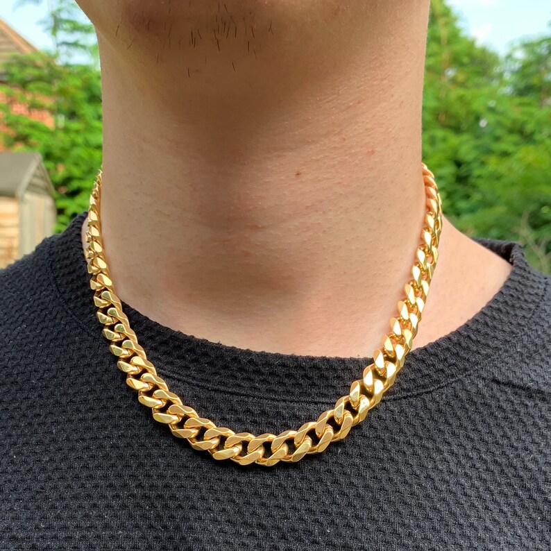 Prix D Une Chaine En Or Chaîne collier en or Choker Cuban Curb 11 mm Bijoux pour | Etsy