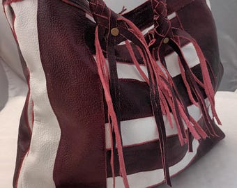 Handarbeit Leder Tasche patriotische Farben Österreich Neue für Individualisten Randbereich