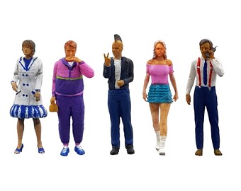 1980s Pedestrians Model Railway Figure - N/TT/OO/O Scale (Unpainted)