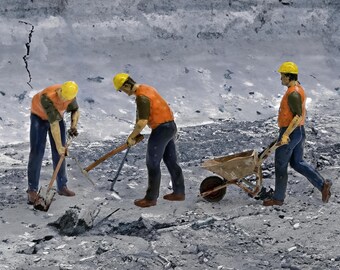 Unpainted Model Railway Workmen Figures - N/TT/OO/O Scale