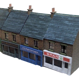 RES02 - Small Terraced Shop Digital Building Kit - N scale