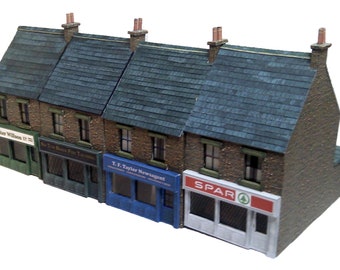RES02 - Small Terraced Shop Digital Building Kit - N scale