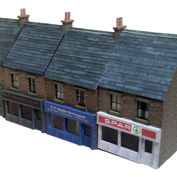 RES02 - Small Terraced Shop Digital Building Kit - N scale