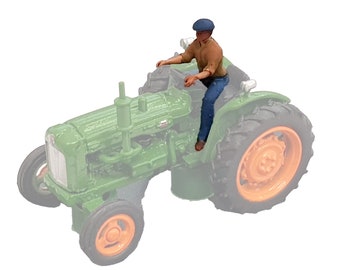 Unpainted Tractor Driver Figure: N, TT, OO, O Scale Model Railway