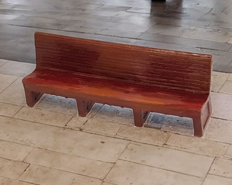 3D Printed Long Benches (x6) - Model Railway - N/TT/OO/O Scale - Unpainted