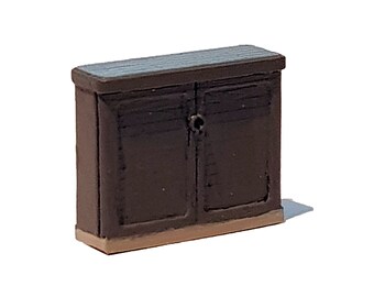 TD21-2 4 x Large Wheelie Bins 3d printed OO scale model railway scenics TD21-2 4 x Large Wheelie Bins 3d printed OO scale model railway scenics