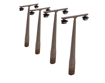 1950s Concrete Double Lantern Lampposts: Model Railway Scale Diorama