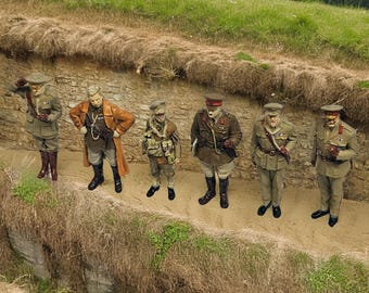 FG47 - World War I Soldiers (x6) - Unpainted- Model Railway Figure - N/TT/OO/O scale