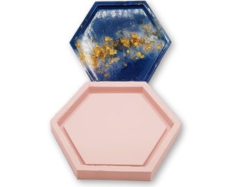 MD06 Hexagonal Coaster Silicon Rubber mould for resin craft casting