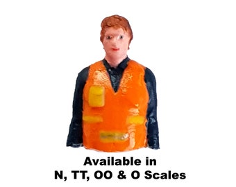 Modern Train Driver Figure: Unpainted Model Railway (N, TT, OO, O Scale)