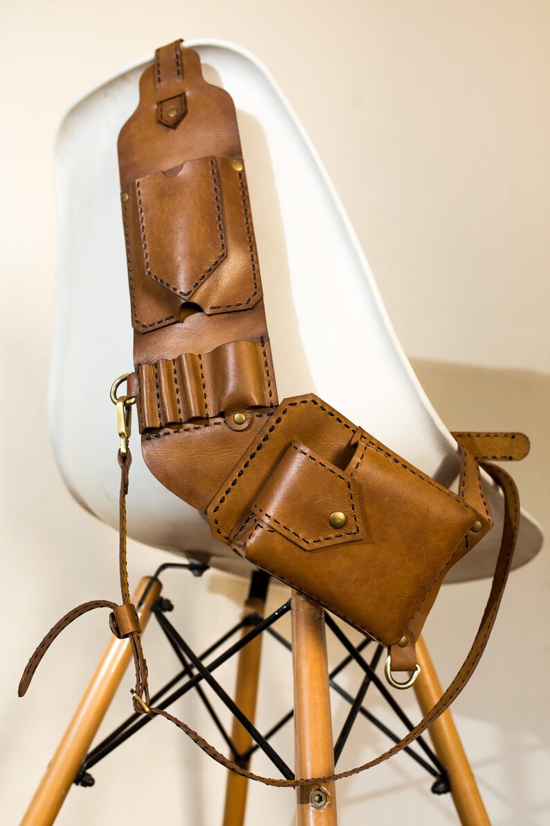 Mens Holster Sling Bag Fullgrain Leather Etsy