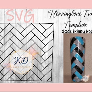 Herringbone Tumbler Template 20oz tapered