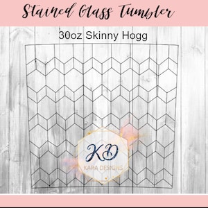 Stained Glass Tumbler Template 30oz tapered