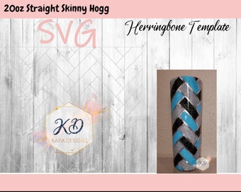 Herringbone Tumbler Template 20oz Straight SVG