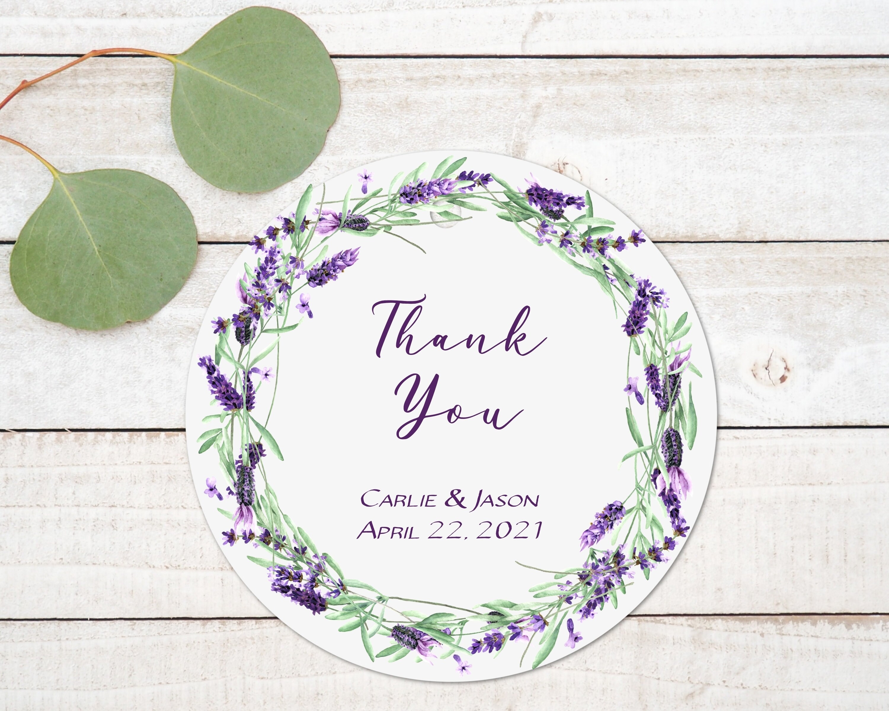 Lavender Thank You Tag Flowers Thank You Tag Wedding Favor | Etsy