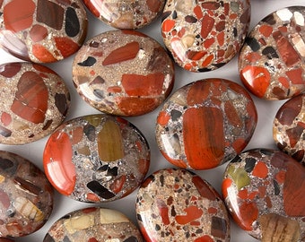 ASTRAL TRAVEL Red Jasper Conglomerate Palm Stone | Pudding Stone | Meditation Palm Stone | Activates Spiritual Awakening