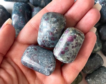 CHUNKY Ruby Blue Kyanite Tumbled Stone | Communication | Truth | Emotional Healing | Passion | Attraction