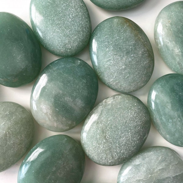 SHIMMERING Green Aventurine Palm Stone | Good Luck Crystal | Opportunity | Prosperity | Abundance