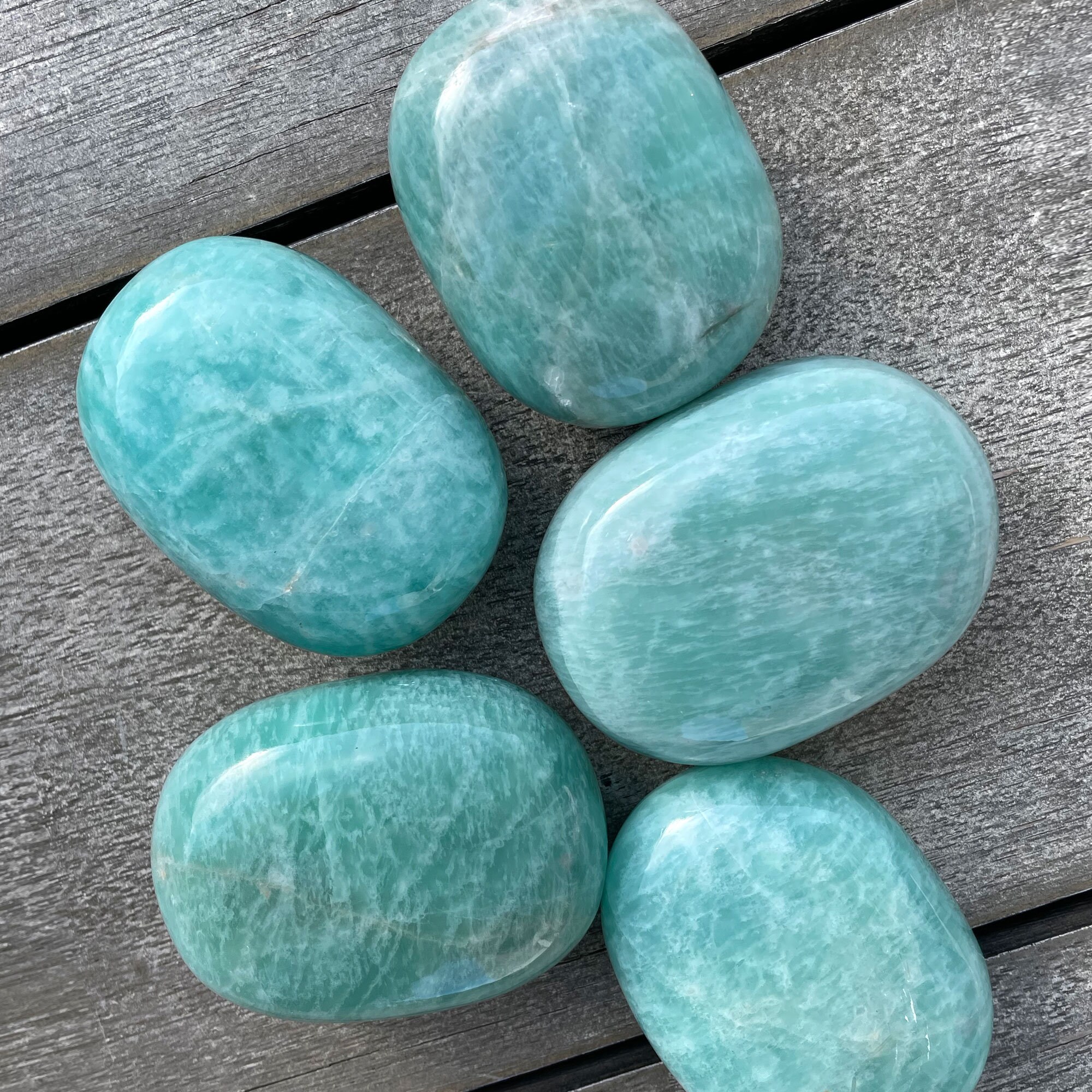 GOOD LUCK Amazonite Palm Stone Healing Prosperity Stone Etsy