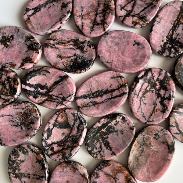 Rhodonite Worry Stone | Emotional Balance | Heart Healing | Fear Release | Emotional Abuse | Trauma | Purge Toxicity in Relationships