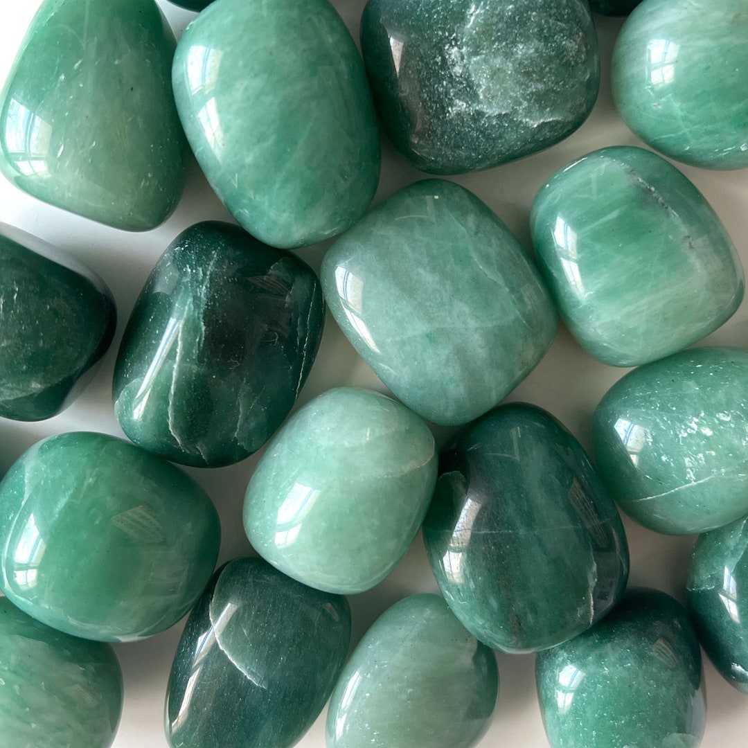 LARGE Tumbled Green Aventurine Good Luck Crystal Opportunity Prosperity