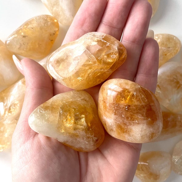 SUCCESS STONE Citrine Pebble | Merchant Stone | Abundance | Manifestation | Intuition | Personal Power