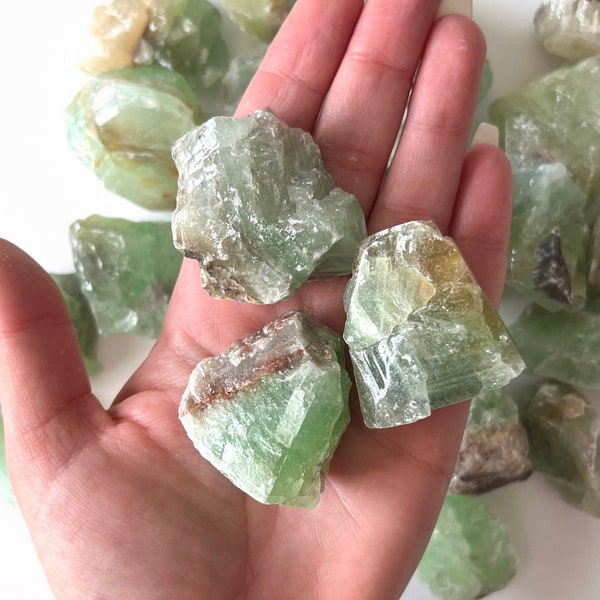 Raw Green Calcite Small Chunk | From Mexico | Forgiveness | Patience | Acceptance | Stress Relief | Balance | Dissolves Old Patterns