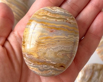 HIGH QUALITY Crazy Lace Agate Palm Stone | Happiness | Self-Acceptance | Harmony | Grounding | Protection | Stamina