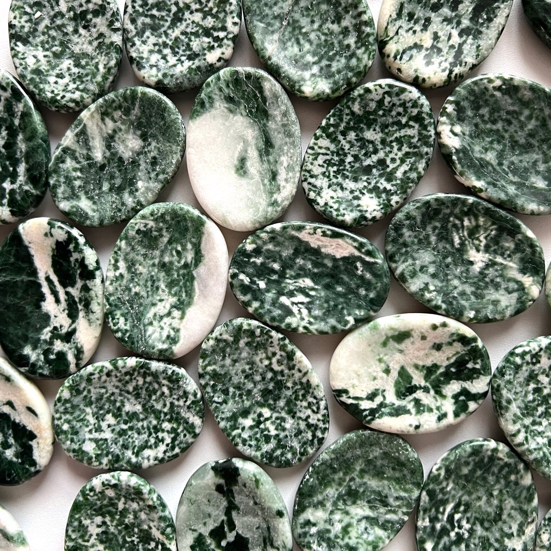 Green Snowflake Epidote Worry Stone Understanding True Self Protection