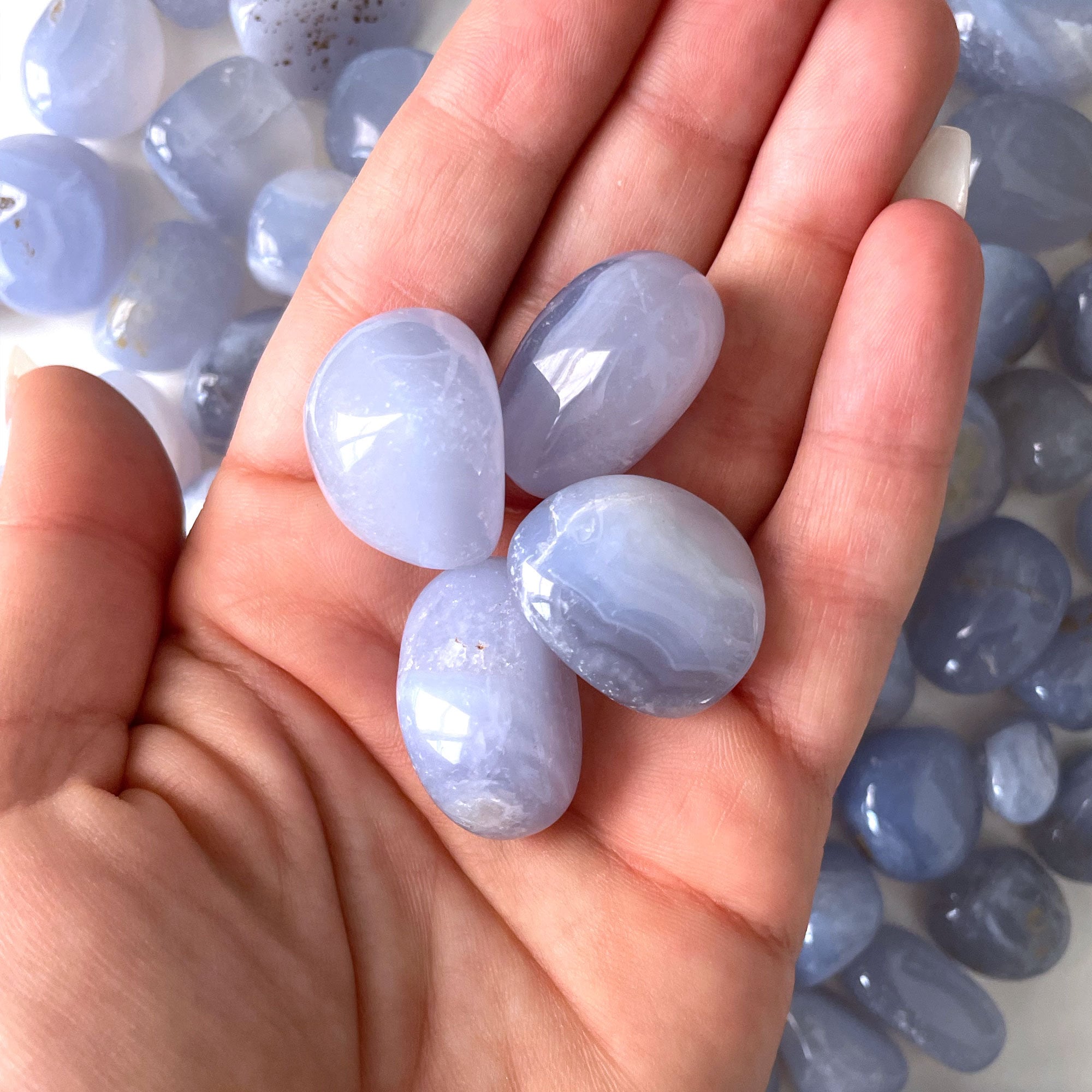 Blue lace agate on sale worry stone
