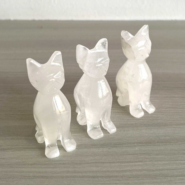 White Onyx Carved Cat | Made in Mexico | Purification | Balance | Self-Mastery | Emotional Healing | Calming