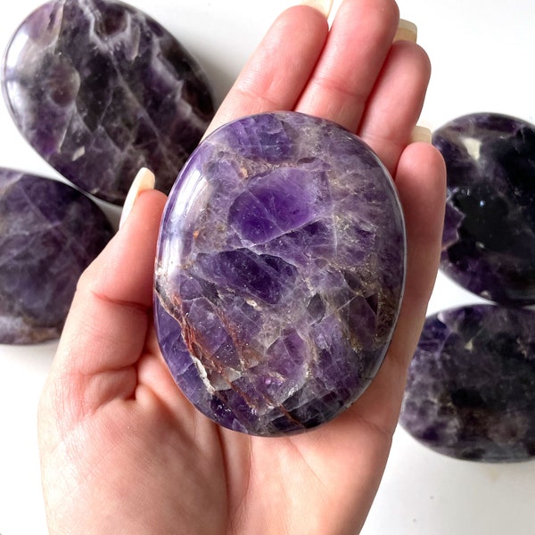 HUGE Amethyst Palm Stone | Intuition | Clairvoyance | Calming Crystal | Anxiety Relief