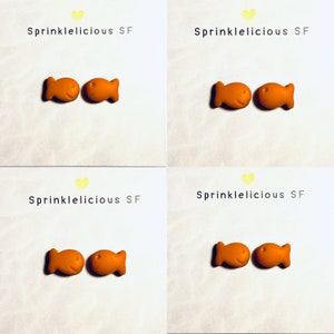 Goldfish Crackers Earrings, Food Earrings, Cute Studs, Super Cute Earrings, Teacher Appreciation, Snack Earrings, Handmade, Goldfish,