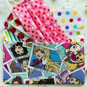 Barbie Pouch, Barbie Handmade Pouch, Face Mask Case, Face Mask Holder, Traveling Case, Barbie Accessories Bag