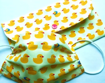 Yellow Rubber Ducky Mask, Cotton Face Mask, Super Cute Face Mask Pouches/ Bags, Washable Face Mask Adults, Face Mask, Face Mask Breathable