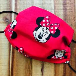 Mickey Mouse Face Mask, Minnie Mouse,  Disney Face Mask Adults/ Kids,Cotton Face Mask, Breathable, Perfect for a trip to Disneyland