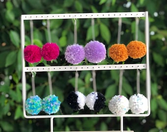 Custom Handmade Pompom Earrings