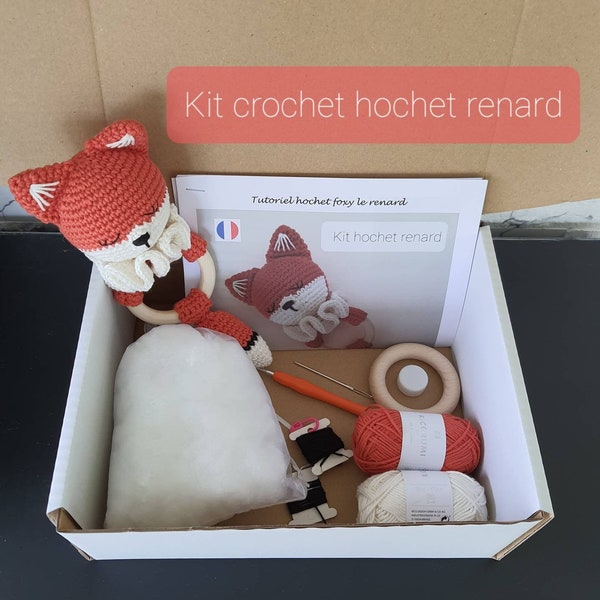 Kit crochet renard, patron crochet renard, kit crochet amigurumi, cadeau diy