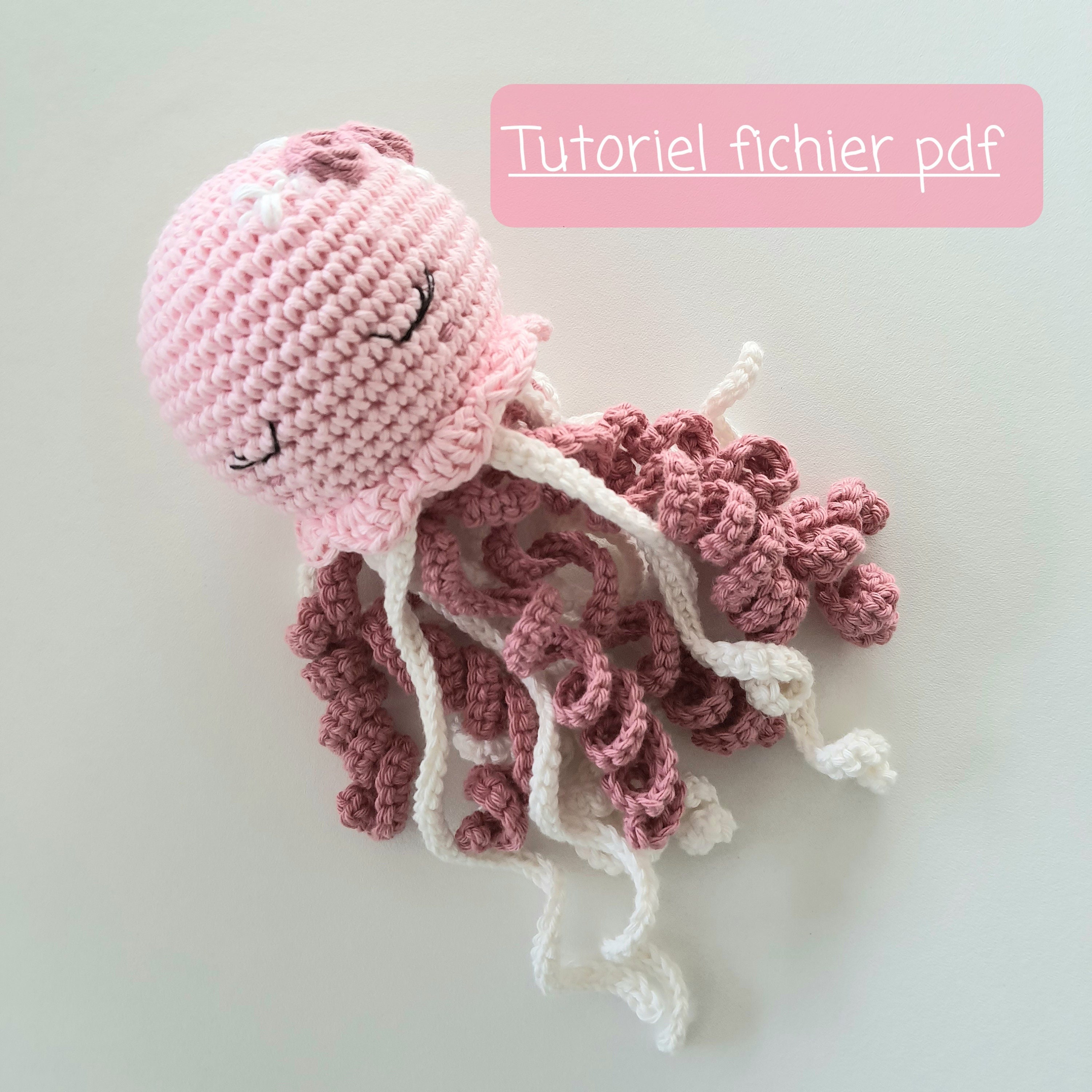 Tutoriel doudou crochet pieuvre, diy crochet pieuvre, patron crochet meduse  -  France