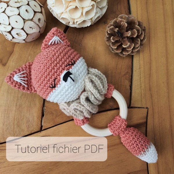 Tutoriel hochet renard crochet, patron renard crochet, patron pdf renard