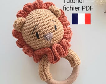 Lion rattle tutorial, DIY crochet tutorial, lion cuddly toy crochet pattern