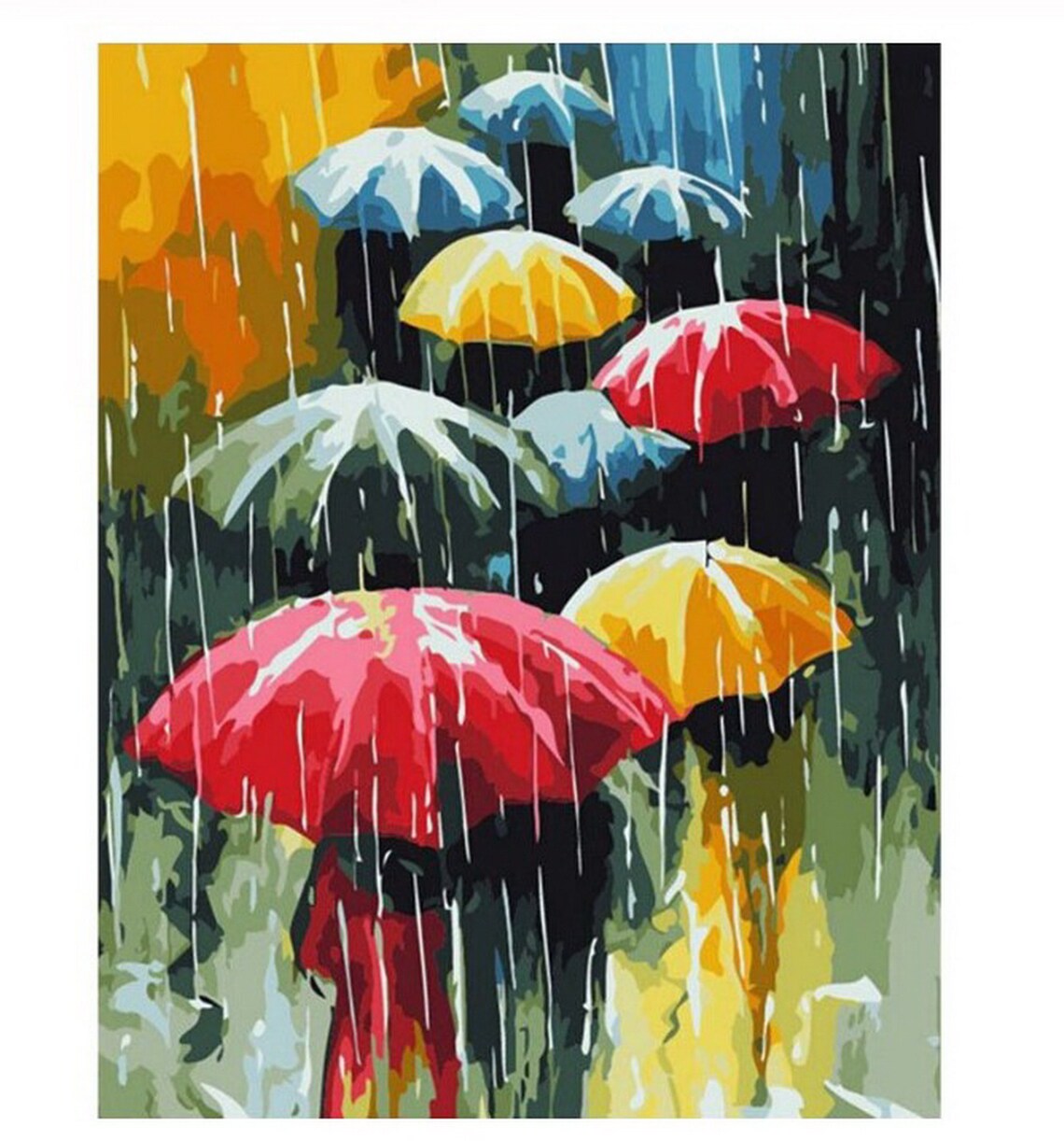 Umbrellas Color Paint by Number kit Home Decoration Color by Etsy